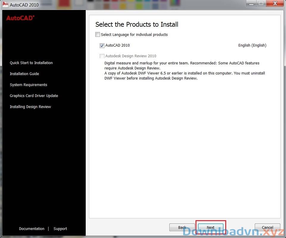 hướng dẫn cài autocad 2010 xyz