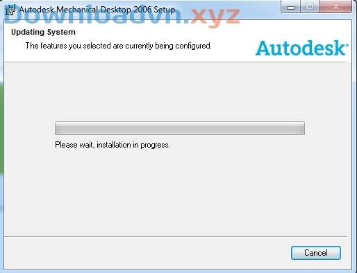 đợi chờ quá trình cài đặt autocad 2006 kết thúc xyz