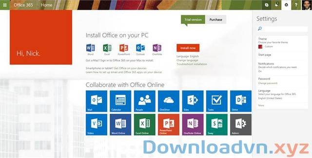 Giao Diện Microsoft Office 365 Link Tải Google Drive XYZ