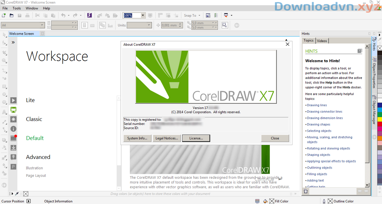 Giao Diện CorelDraw X7 Full Crack Link Tải Google Drive XYZ