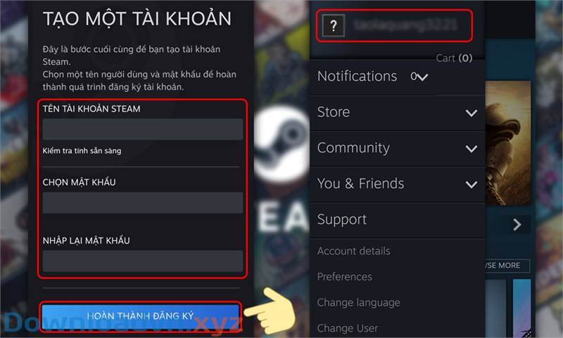 Cách đăng ký tài khoản Steam trên máy tính