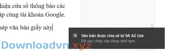 Văn bản đã được sao chép ra máy tính