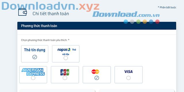 Lựa chọn hình thức thanh toán vé máy bay