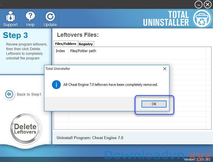 Hướng dẫn gỡ cài đặt Cheat Engine 14 Gỡ cài đặt Cheat Engine thành công trên máy tính