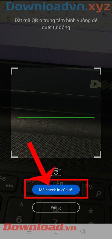 Nhấn vado nút mã Check-in của tôi