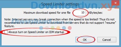 Cách hạn chế tốc độ download của IDM