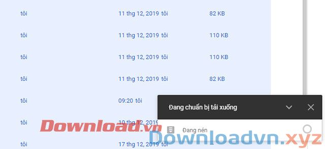 Nén file trước khi tải về máy tính