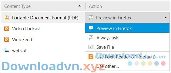 Vô hiệu hóa trình đọc PDF trên Firefox