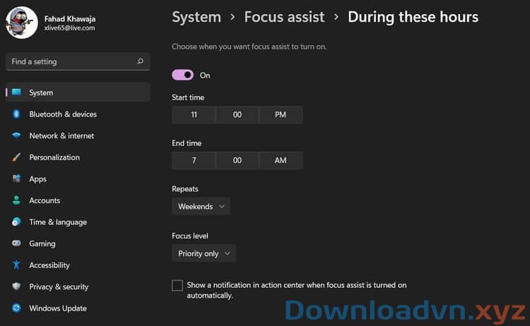 Cách dùng Focus Assist trên Windows 11