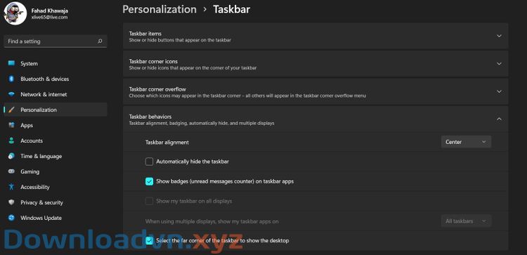 Cách cá nhân hóa taskbar trên Windows 11