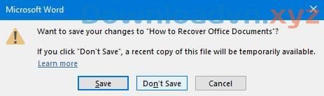 Cách khôi phục file Office bị xóa hoặc chưa lưu